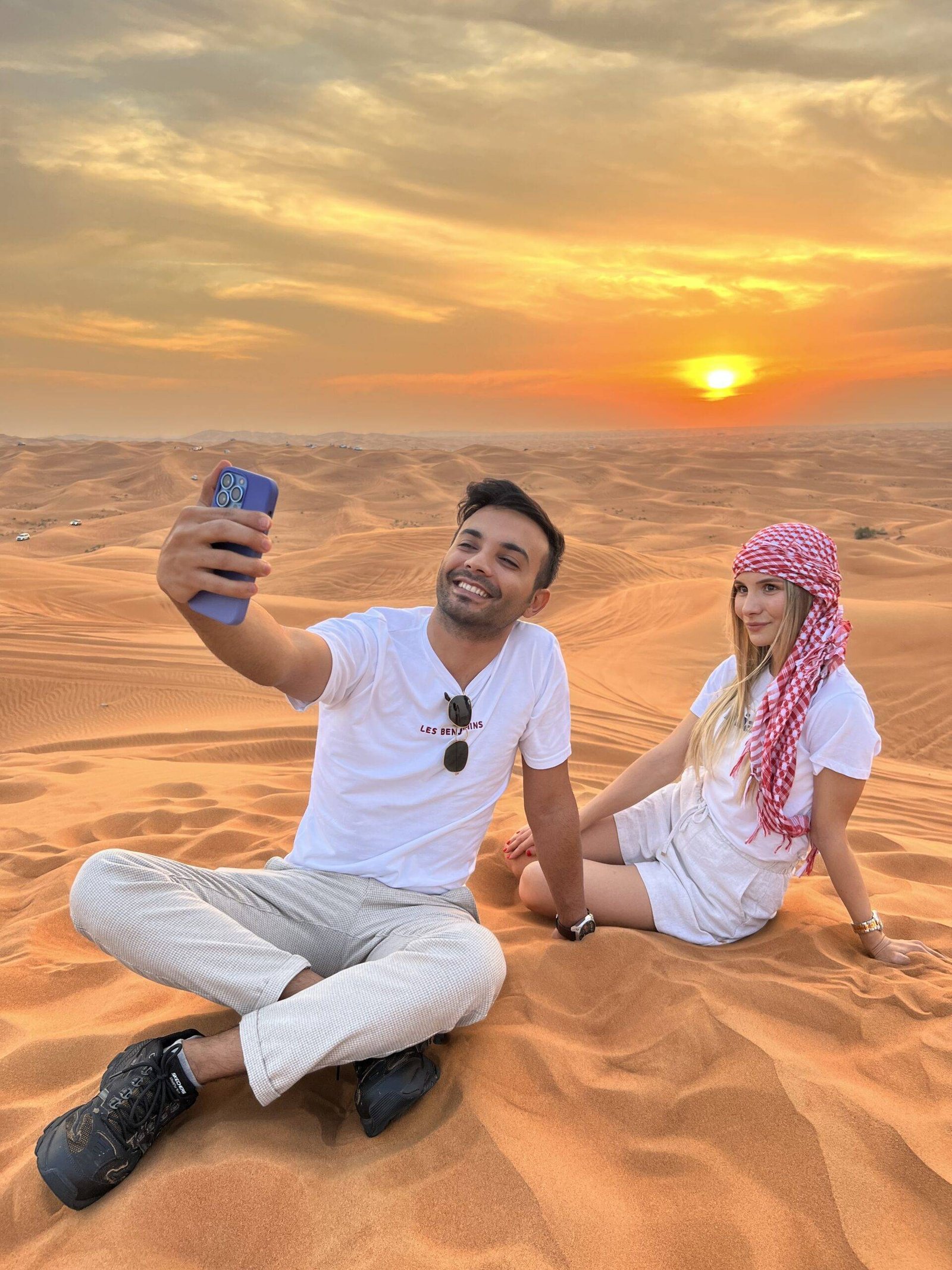 Couple Capturing Selfies in Desert Safari