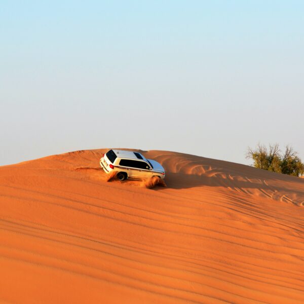 Car Being Drifted on Desert in Dubai